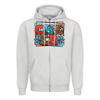 Dove Grey Cheer Baseball stitchs Zipper Hoodie - LillyAllenDesigns