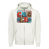 Oatmeal Heather Cheer Baseball stitchs Zipper Hoodie - LillyAllenDesigns