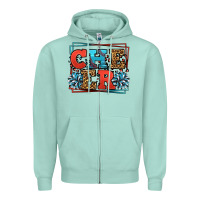 Seafoam Cheer Baseball stitchs Zipper Hoodie - LillyAllenDesigns