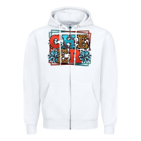 White Cheer Baseball stitchs Zipper Hoodie - LillyAllenDesigns
