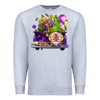 Heather Grey Mardi Gras gnome on the truck Premium Sweatshirt - NancyCooperArtShop