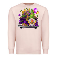 Pale Pink Mardi Gras gnome on the truck Premium Sweatshirt - NancyCooperArtShop