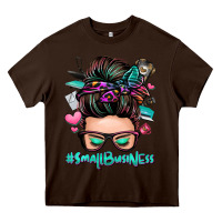 Chocolate Brown small business messy bun Heavy Core Tee - Zillion Design Studio