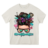 Cream small business messy bun Heavy Core Tee - Zillion Design Studio