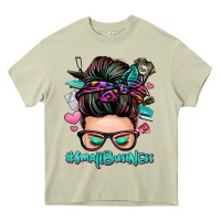 Mossy small business messy bun Heavy Core Tee - Zillion Design Studio