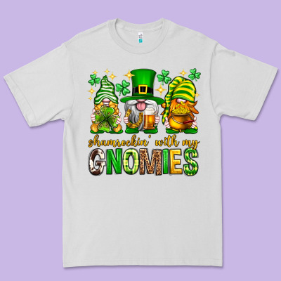 St. Patrick's Day Shamrockin' With My Gnomies Premium Tee Designed By Neo Western