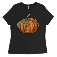 Black leopard pumpkin Ladies Tee - RanaPortraitStore