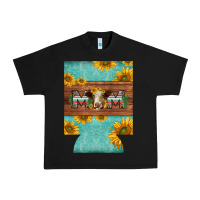 Mom Hereford Cattle Sunflowers On Tooled Leather Regular Can Cooler Urban Heavy Tee | Teevron