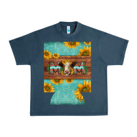 Midnight Navy mom hereford cattle sunflowers on tooled leather regular can cooler Urban Heavy Tee - BarkalooDesign