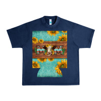 Navy mom hereford cattle sunflowers on tooled leather regular can cooler Urban Heavy Tee - BarkalooDesign