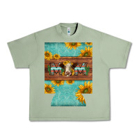 Oil Green mom hereford cattle sunflowers on tooled leather regular can cooler Urban Heavy Tee - BarkalooDesign