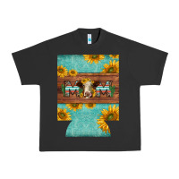 Pigment Black mom hereford cattle sunflowers on tooled leather regular can cooler Urban Heavy Tee - BarkalooDesign