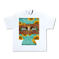 White mom hereford cattle sunflowers on tooled leather regular can cooler Urban Heavy Tee - BarkalooDesign