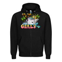 Black oh ship it's a girls trip Zipper Hoodie - LillyAllenDesigns