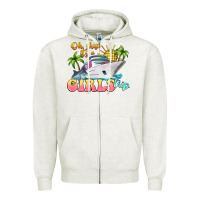 Oatmeal Heather oh ship it's a girls trip Zipper Hoodie - LillyAllenDesigns