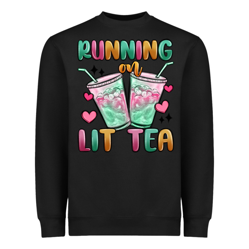 Running On Lit Tea Heavyweight Sweatshirt by MaliasSmallBusiness | Teevron