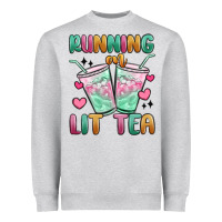 Heather Grey running on lit tea Heavyweight Sweatshirt - MaliasSmallBusiness
