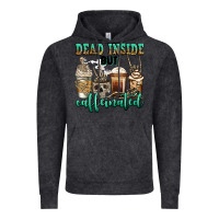 Vintage Black dead inside but caffeinated skeleton coffee cups Vintage Hoodie - Jasminsmagicworld