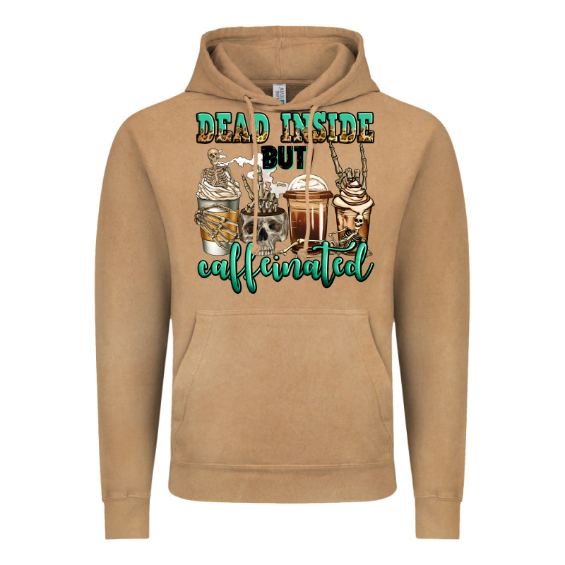 Dead Inside But Caffeinated Skeleton Coffee Cups Vintage Hoodie by Jasminsmagicworld | Teevron