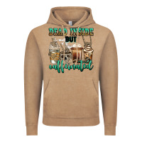 Vintage Coffee dead inside but caffeinated skeleton coffee cups Vintage Hoodie - Jasminsmagicworld