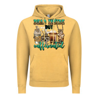 Vintage Mustard dead inside but caffeinated skeleton coffee cups Vintage Hoodie - Jasminsmagicworld