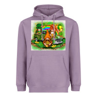 Lavender st patricks day gnomies with truck Heavyweight Hoodie - NancyCooperArtShop