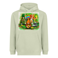 Matcha st patricks day gnomies with truck Heavyweight Hoodie - NancyCooperArtShop