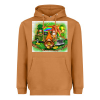 Meerkat st patricks day gnomies with truck Heavyweight Hoodie - NancyCooperArtShop