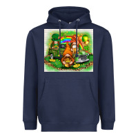 Navy st patricks day gnomies with truck Heavyweight Hoodie - NancyCooperArtShop