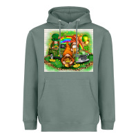 Sage st patricks day gnomies with truck Heavyweight Hoodie - NancyCooperArtShop