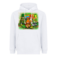 White st patricks day gnomies with truck Heavyweight Hoodie - NancyCooperArtShop