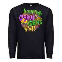 Black Happy Mardi Gras y'all Premium Sweatshirt - NancyCooperArtShop