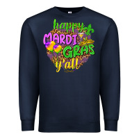 Navy Happy Mardi Gras y'all Premium Sweatshirt - NancyCooperArtShop