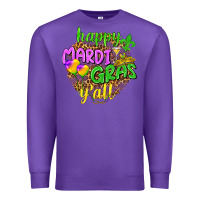 Purple Happy Mardi Gras y'all Premium Sweatshirt - NancyCooperArtShop