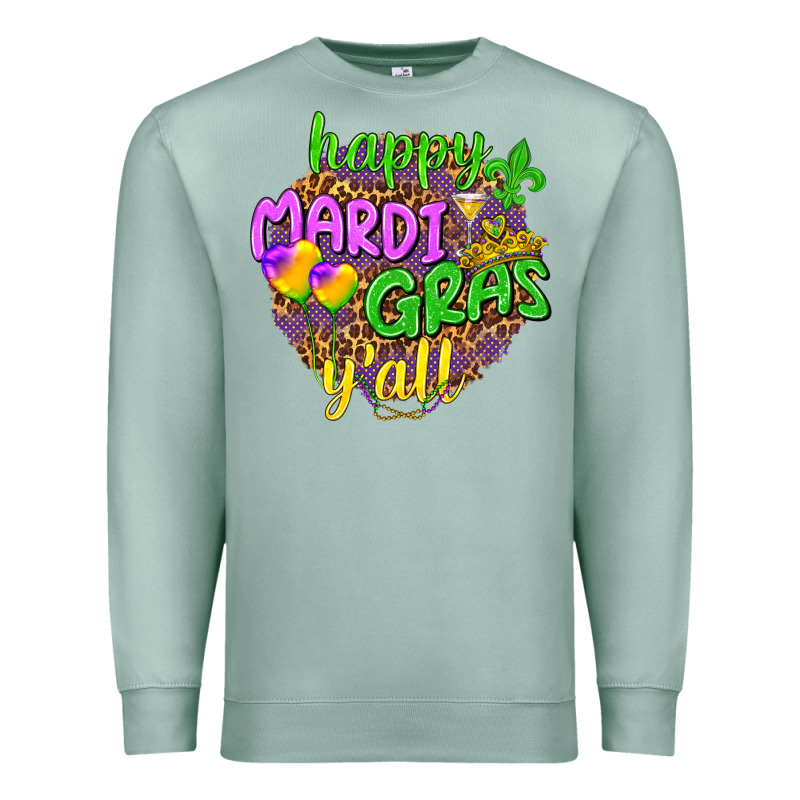 Happy Mardi Gras Y'all Premium Sweatshirt by NancyCooperArtShop | Teevron