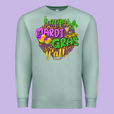 Happy Mardi Gras Y'all Premium Sweatshirt Designed By Nancycooperartshop