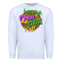 White Happy Mardi Gras y'all Premium Sweatshirt - NancyCooperArtShop