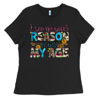 Black i see no good reason to act my age Ladies Tee - Zillion Design Studio
