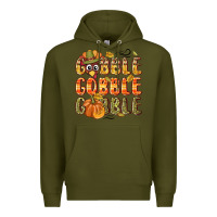 Army Green Gobble gobble turkey Thanksgiving Premium Hoodie - NancyCooperArtShop