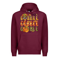 Burgundy Gobble gobble turkey Thanksgiving Premium Hoodie - NancyCooperArtShop