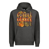 Charcoal Heather Gobble gobble turkey Thanksgiving Premium Hoodie - NancyCooperArtShop