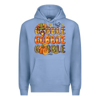 Colony Blue Gobble gobble turkey Thanksgiving Premium Hoodie - NancyCooperArtShop