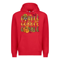 Red Gobble gobble turkey Thanksgiving Premium Hoodie - NancyCooperArtShop
