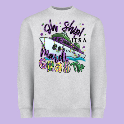 Oh Ship It's A Mardi Gras Trip Heavyweight Sweatshirt Designed By Maliassmallbusiness