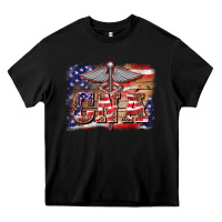 Black patriotic nurse certified nurse  assistant medilcal symbol  background Heavy Core Tee - BarkalooDesign