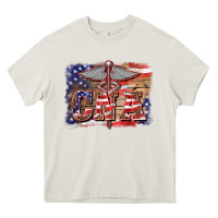 Cream patriotic nurse certified nurse  assistant medilcal symbol  background Heavy Core Tee - BarkalooDesign