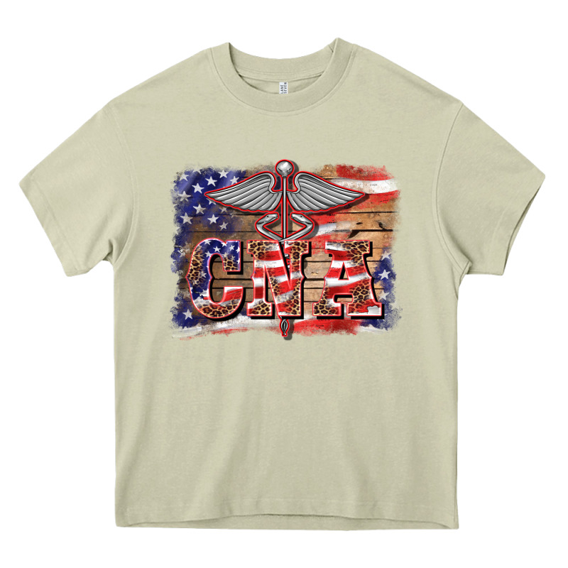 Patriotic Nurse Certified Nurse  Assistant Medilcal Symbol  Background Heavy Core Tee by BarkalooDesign | Teevron