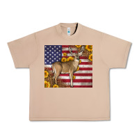 Burro Western American Flag And Deer Urban Heavy Tee - LillyAllenDesigns