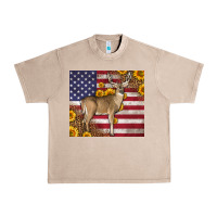 French Oak Western American Flag And Deer Urban Heavy Tee - LillyAllenDesigns