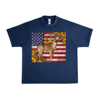 Navy Western American Flag And Deer Urban Heavy Tee - LillyAllenDesigns